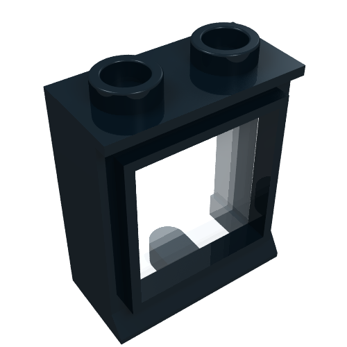 Window 1 x 2 x 2 Classic, Short Lip [with Glass] (Black)