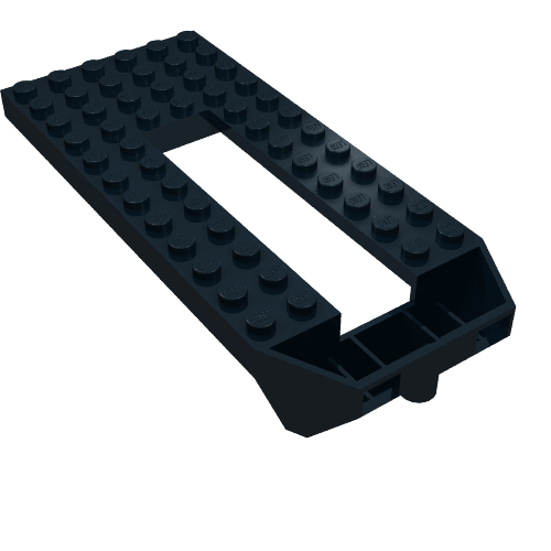 Vehicle Base, Train 6 x 14 with Inverted Sloped Front (Black)