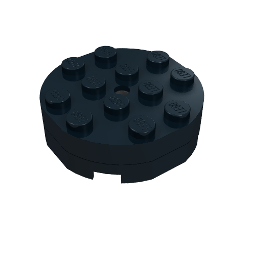 Turntable 4 x 4 - Old Type Complete - Faceted (Black)