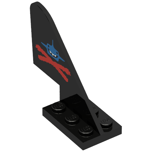 Tail Old with Aquazone Aquashark Blue Shark with Red X Print (Black)