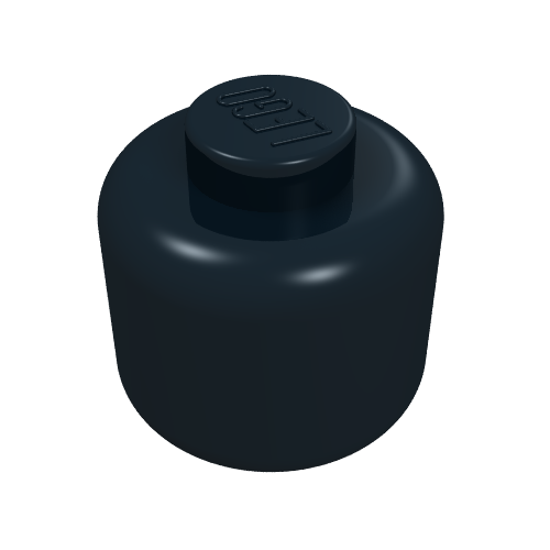 Minifig Head [Plain] [Solid Stud] (Black)