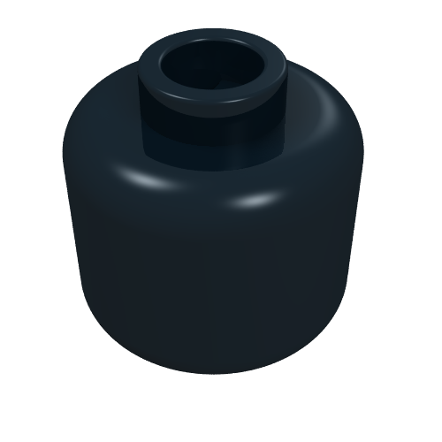 Minifig Head [Plain] [Blocked Open Stud] (Black)
