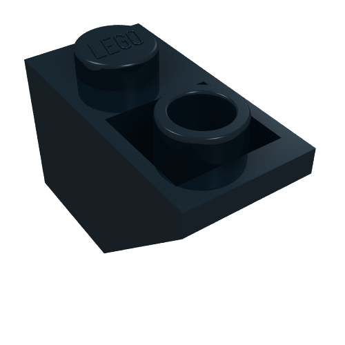 Brick Sloped Inverted 45° 2 x 1 [Old Type with Small Stud Hole] (Black)