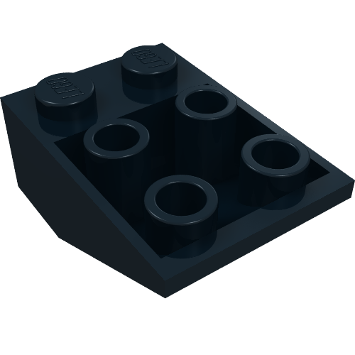 Brick Sloped Inverted 33° 3 x 2, No Connections between Studs, Ovoid Bottom Pin (Black)