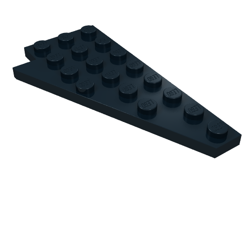 Wedge Plate 8 x 4 Wing Right with Stud Notch (Black)