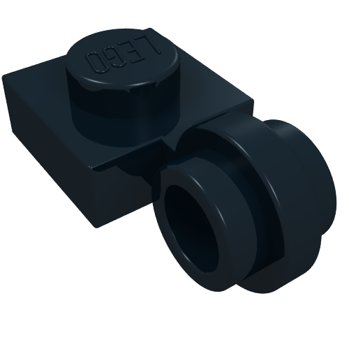 Plate Special 1 x 1 with Clip Light, Bar Hole [Thin Ring] (Black)