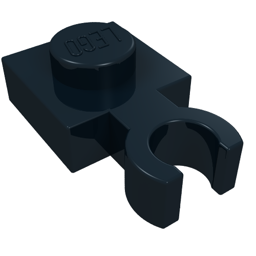 Plate Special 1 x 1 with Clip Vertical [Thin Open O Clip] (Black)