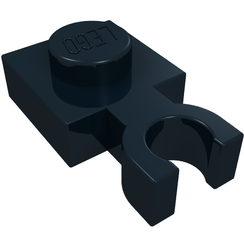 Plate Special 1 x 1 with Clip Vertical [Thin U Clip] (Black)