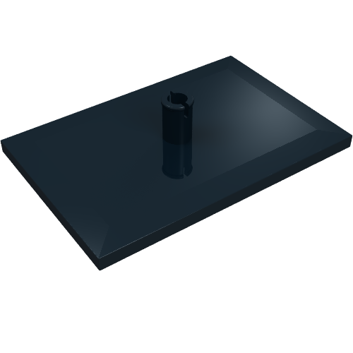 Tile Special 6 x 4 with Beveled Edges and 7mm Pin (Train Bogie Plate) (Black)