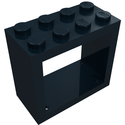 Window 2 x 4 x 3 Frame with Solid Studs (Black)
