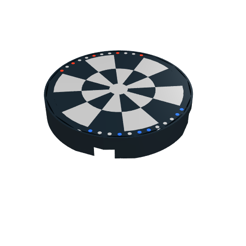 Tile Round 2 x 2 with Dejarik Hologameboard Print (Black)