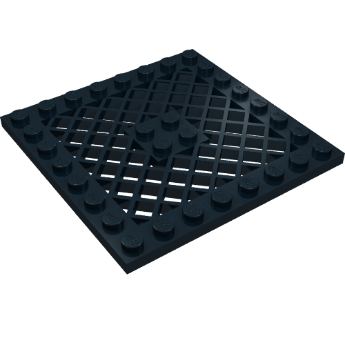 Plate Special 8 x 8 with Grille [No Hole in Center] (Black)