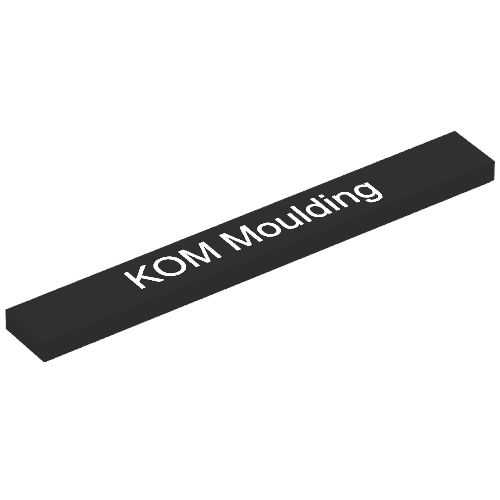 Tile 1 x 8 with 'KOM Moulding' Print (Black)