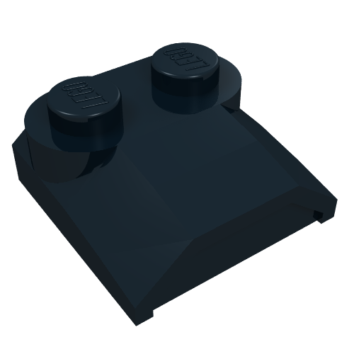 Brick Curved 2 x 2 x 2/3 Two Studs and Lip End (Black)