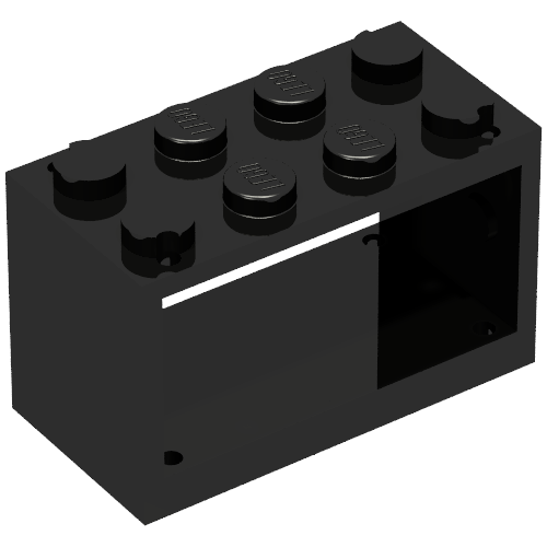 String Reel 2 x 4 x 2 Holder With Closed Studs (Black)