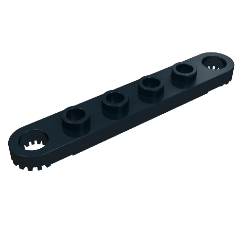 Technic Plate 1 x 6 with Toothed Ends (Black)