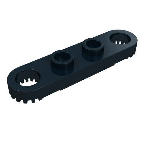 Technic Plate 1 x 4 with Toothed Ends (Black)