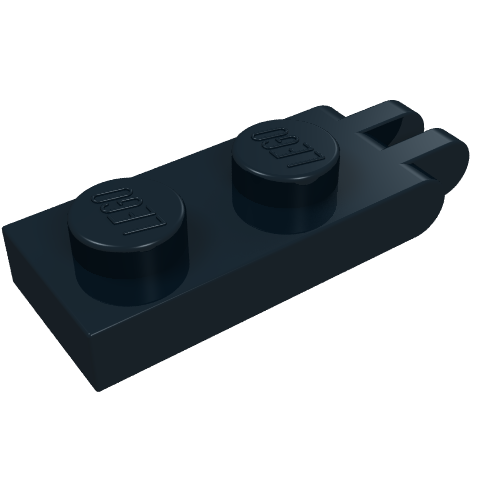 Hinge Plate 1 x 2 with 2 Fingers and Solid Studs (Black)