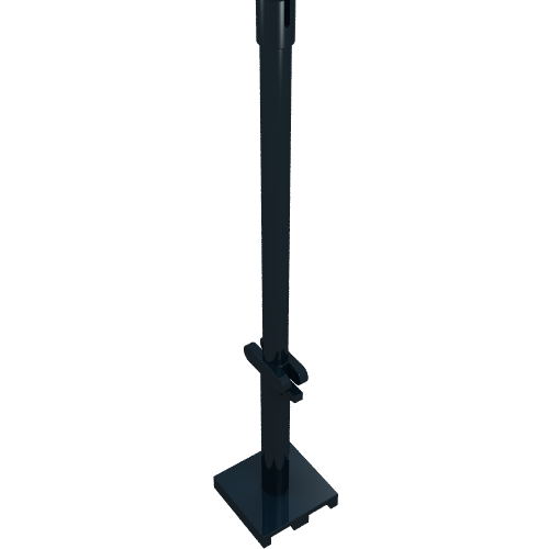 Boat, Mast 2 x 2 x 9 2/3 Bar with Slot on Top and 2 Finger Hinge on Two Sides (Black)