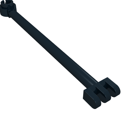 Hinge Bar 8L with 3 Fingers and Open End Stud (Black)