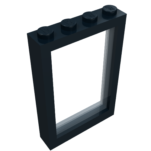 Window 1 x 4 x 5 with Fixed Glass (Black)