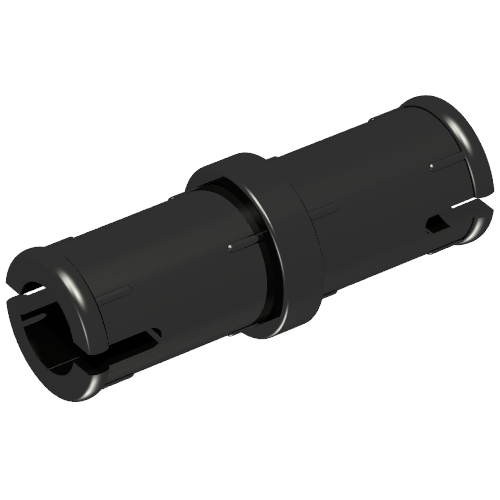 Technic Pin with Friction Ridges Lengthwise, without Center Slots (Black)