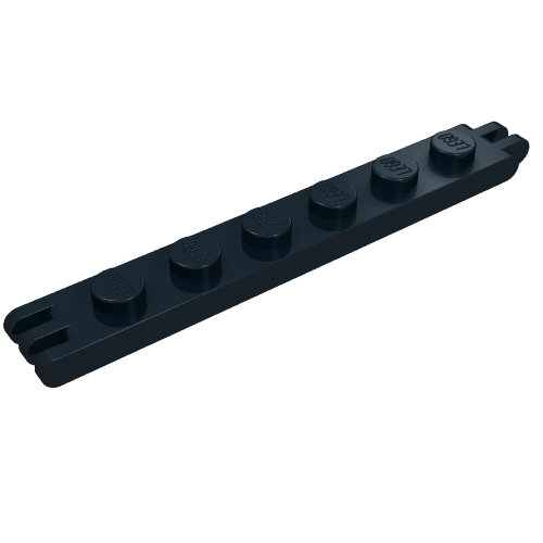 Hinge Plate 1 x 6 with 2 and 3 Fingers On Ends (Black)