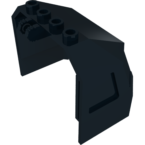 Windscreen 4 x 6 x 4 Cab with Hinge and 1 x 4 Bottom Cutout (Black)
