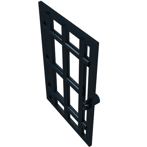 Door 1 x 6 x 7 Barred (Black)