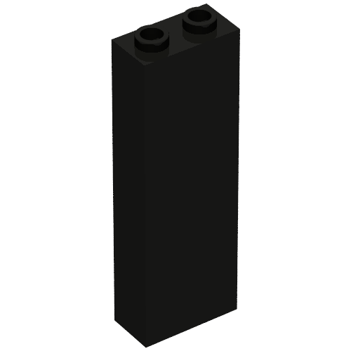 Brick 1 x 2 x 5 without Side Supports (Black)