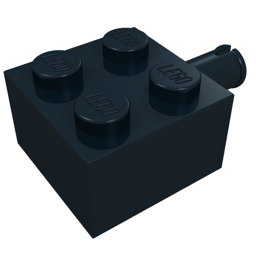 Brick Special 2 x 2 with Pin and No Axle Hole (Black)