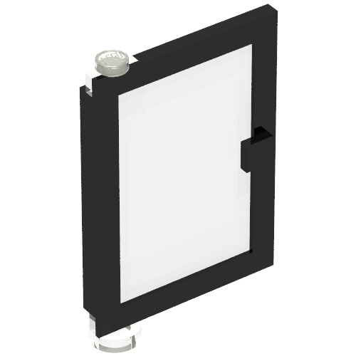 Door 1 x 4 x 5 Left with Trans-Clear Glass (Black)