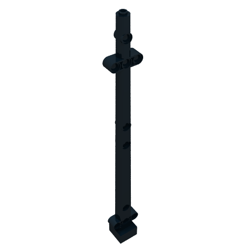Boat, Mast 2 x 2 x 20 with Holes - Corner Aligned x shape Axle Hole, x Orientation (Black)