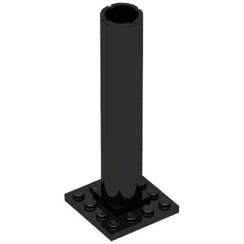 Boat, Mast Section Base 4 x 4 x 9 (Black)