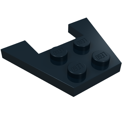 Wedge Plate 3 x 4 without Stud Notches (Black)