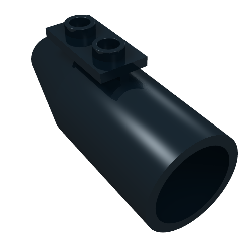 Engine Smooth Large, Cone Back [1 x 2 Thin Top Plate] (Black)