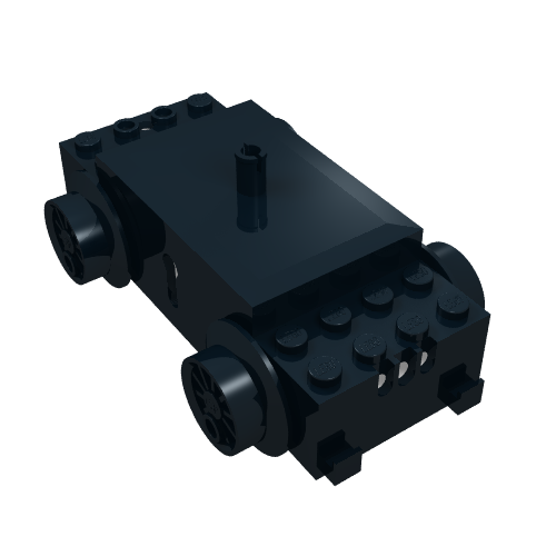 Motor, Train Base, 12V Slotted with 3-Hole Plugs (Black)
