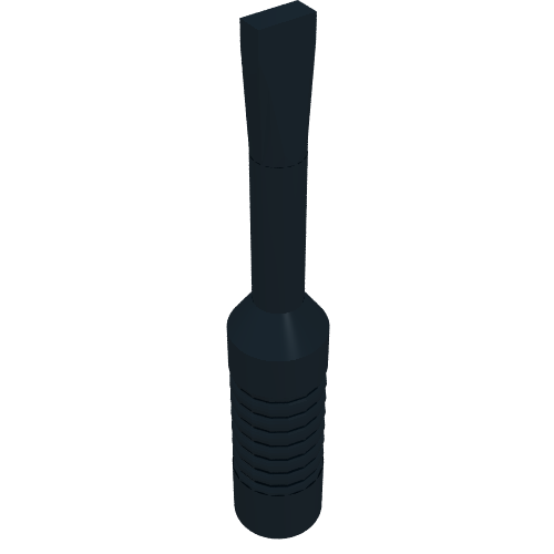 Tool Screwdriver with Narrow Head [6-Rib Handle] (Black)