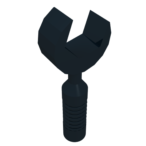 Tool Wrench / Spanner Open End [6-Rib Handle] (Black)