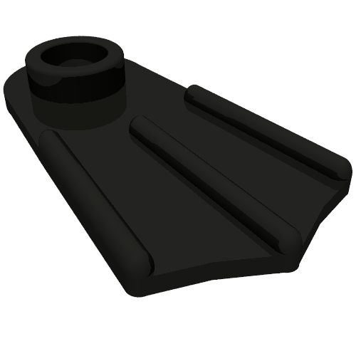 Minifig Footwear Flipper [Thin] (Black)