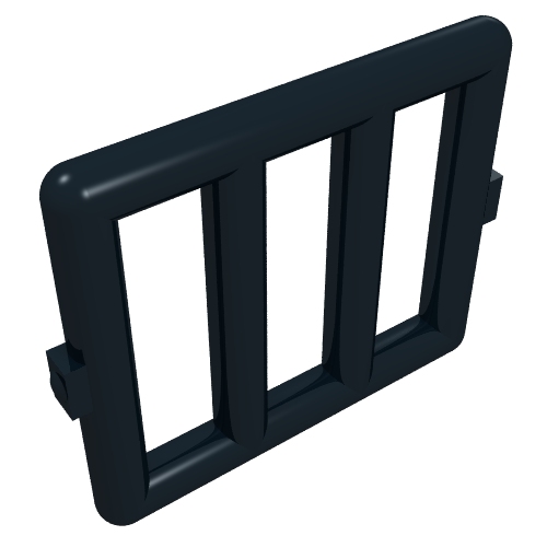 Bar 1 x 4 x 3 Window [Side Tabs] (Black)