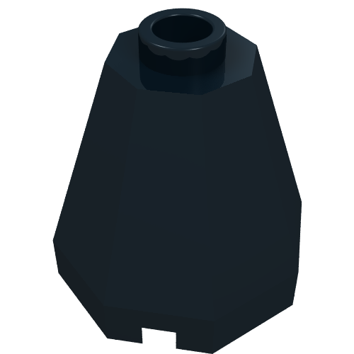Cone 2 x 2 x 1 2/3 Octagonal, Open Stud (Black)