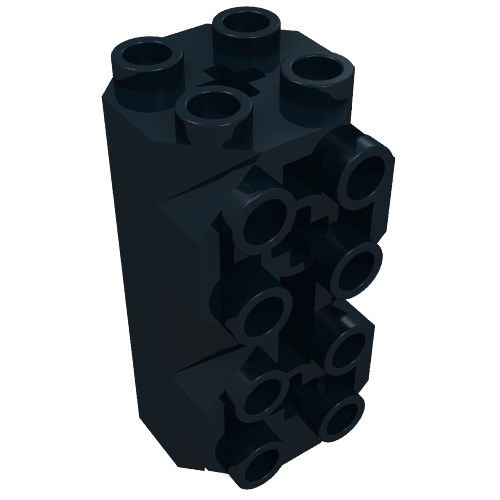 Brick Special Octagonal 2 x 2 x 3 1/3 with Side Studs (Black)