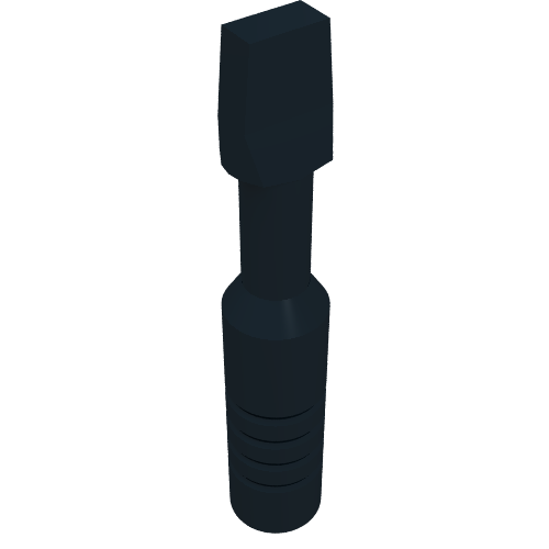Tool Screwdriver with Wide Head [3-Rib Handle] (Black)