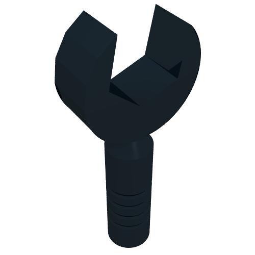 Tool Wrench / Spanner Open End [3-Rib Handle] (Black)
