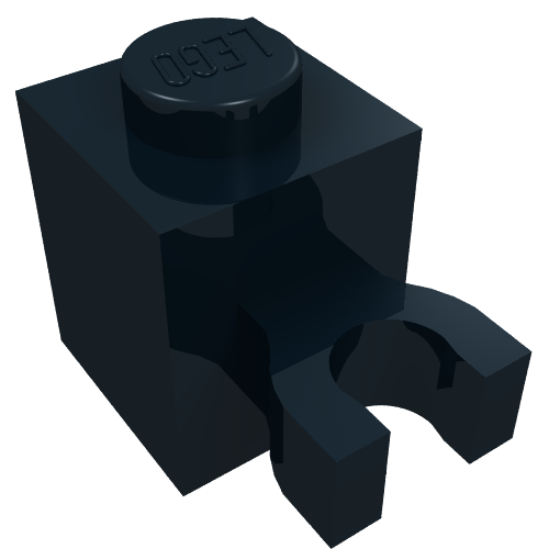 Brick Special 1 x 1 with Clip Vertical [Thick U Clip, Solid Stud] (Black)
