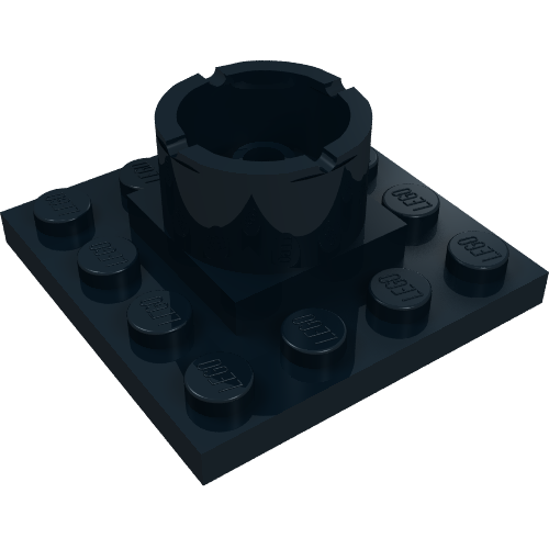 Boat, Mast Section Base, Plate 4 x 4 x 1 2/3 (Black)