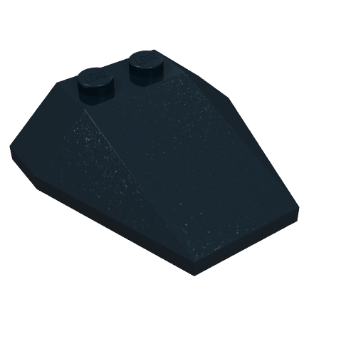 Brick Wedged, Sloped 4 x 4 Triple, No Stud Notches (Black)
