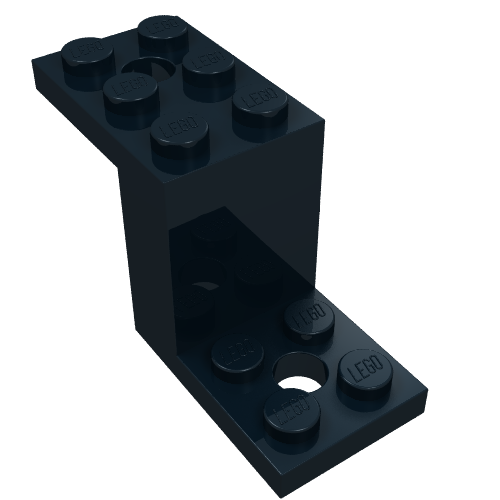 Bracket 5 x 2 x 2 1/3 with Holes, Smooth Bottom (Black)