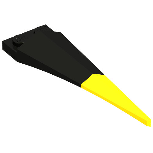 Plate Special 1 x 2 with Angular Extension and Flexible Yellow Tip (Black)
